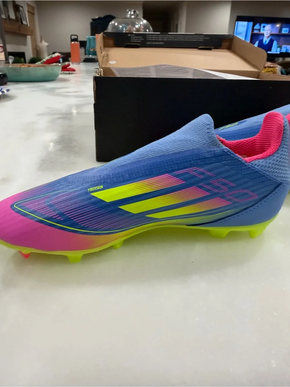 Adidas F50 League Laceless Youth Firm Ground Soccer Cleats Neon NIB